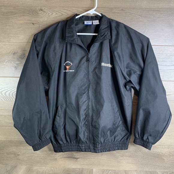 Reebok Mens Full Zip Windbreaker Embroidered "Get Teed Off At O.U."  Black Sz M - Picture 2 of 11